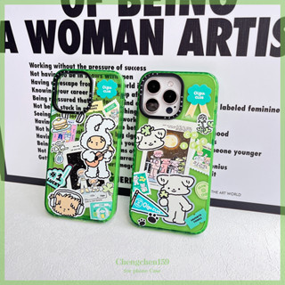 Casetify เคสโทรศัพท์มือถือ ลายลูกสุนัขน่ารัก แต่งกลิตเตอร์ สําหรับ iPhone 14ProMax 13Pro 13 11 12Promax 13Promax 11 12 13 14