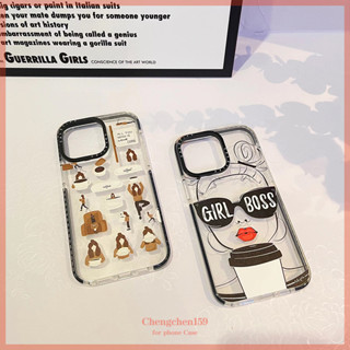 Casetify เคสโทรศัพท์มือถือ ลายผู้หญิง แต่งกลิตเตอร์ แว่นกันแดด กาแฟ สําหรับ iPhone 14ProMax 13Pro 13 11 12Promax 13Promax 11 12 13 14