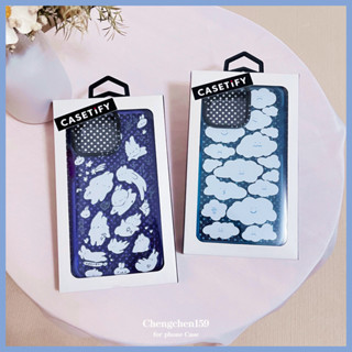 Casetify เคสโทรศัพท์มือถือ ลายกระต่าย เมฆ แต่งกลิตเตอร์ สําหรับ Iphone 14ProMax 13Pro 13 11 12Promax 13Promax 11 12 13 14