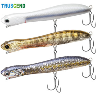 【3 ชิ้น】TRUSCEND เหยื่อตกปลาแบบดินสอพร้อมตะขอ VMC/BKK Quake Sinking Pencil Popper Trembling Sinking Dog Walker for Freshwater and Saltwater Long-Cast Topwater Fishing Lures