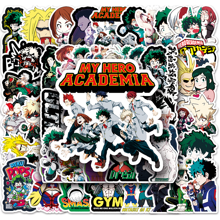 54 ชิ้นตลกน่ารัก My Hero Academia สติกเกอร์กันน้ํา DIY สําหรับโทรศัพท์แล็ปท็อปรถสติกเกอร์ Creative Home Decal