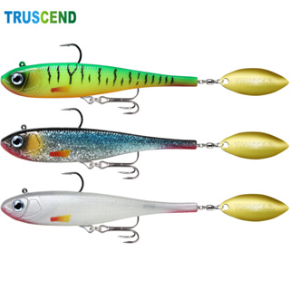 【3 ชิ้น】TRUSCEND เหยื่อตกปลานุ่ม เหยื่อตกปลาแบบใบมีดหมุนได้ 360° Ultra-Sharp BKK Hooks เหยื่อตกปลาระดับพรีเมียม