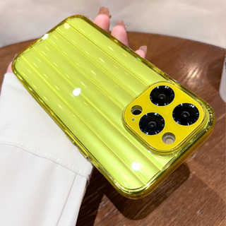 【Glacier hight clear hard case/Yellow】เคส compatible for iPhone 13 pro 14 pro max case
