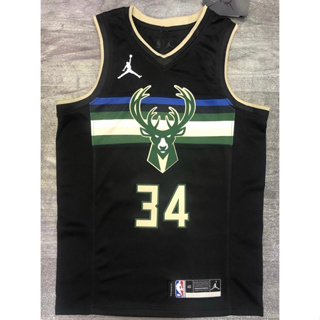 hot pressed nba Milwaukee Bucks No. 34 Antetokounmpo black limited basketball jersey