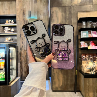 【Cute quicksand cartoon soft case/Purple】เคส compatible for iPhone 11 12 13 pro 14 pro max case