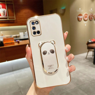 เคสโทรศัพท์มือถือ ลายแพนด้า สามมิติ ขอบตรง สําหรับ Oppo A96 A36 A36 A7 A16K A16E F17 pro A16 A52 A92 A97