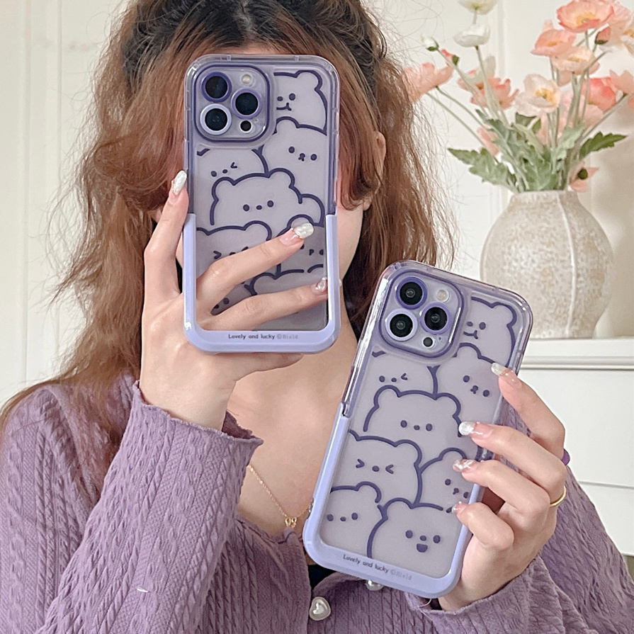สําหรับiphone Case 16 Pro Max 15 Pro Max 14 Pro Max 13 Pro Max 12 Pro Maxที่มองไม่เห็นวงเล็บShell series TPU Soft Case