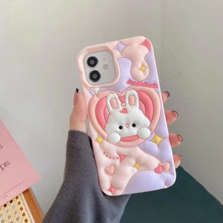 เคสโทรศัพท์มือถือ ซิลิโคนนิ่ม ลายกระต่ายอวกาศ 3 มิติ รวมทุกอย่าง สําหรับ iPhone14 13 12 11 Pro MAX