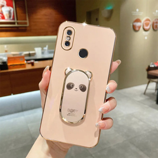 เคสโทรศัพท์มือถือ ชุบไฟฟ้า ขอบตรง ลายแพนด้าสามมิติ สําหรับ poco X3 X3NFC X3 pro poco M3 poco M3 pro poco X4pro 5G poco M4 pro 4G C40 M4 4G M5 4G