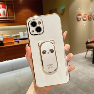 เคสโทรศัพท์มือถือชุบไฟฟ้า ขอบตรง ลายแพนด้าสามมิติ สําหรับ MOTO E20 MOTO E6S2020 MOTO E7 MOTO E7PIUS MOTO E7POWER MOTO EDG E20 MOTO G30 G20 G10 MOTO G50 5G