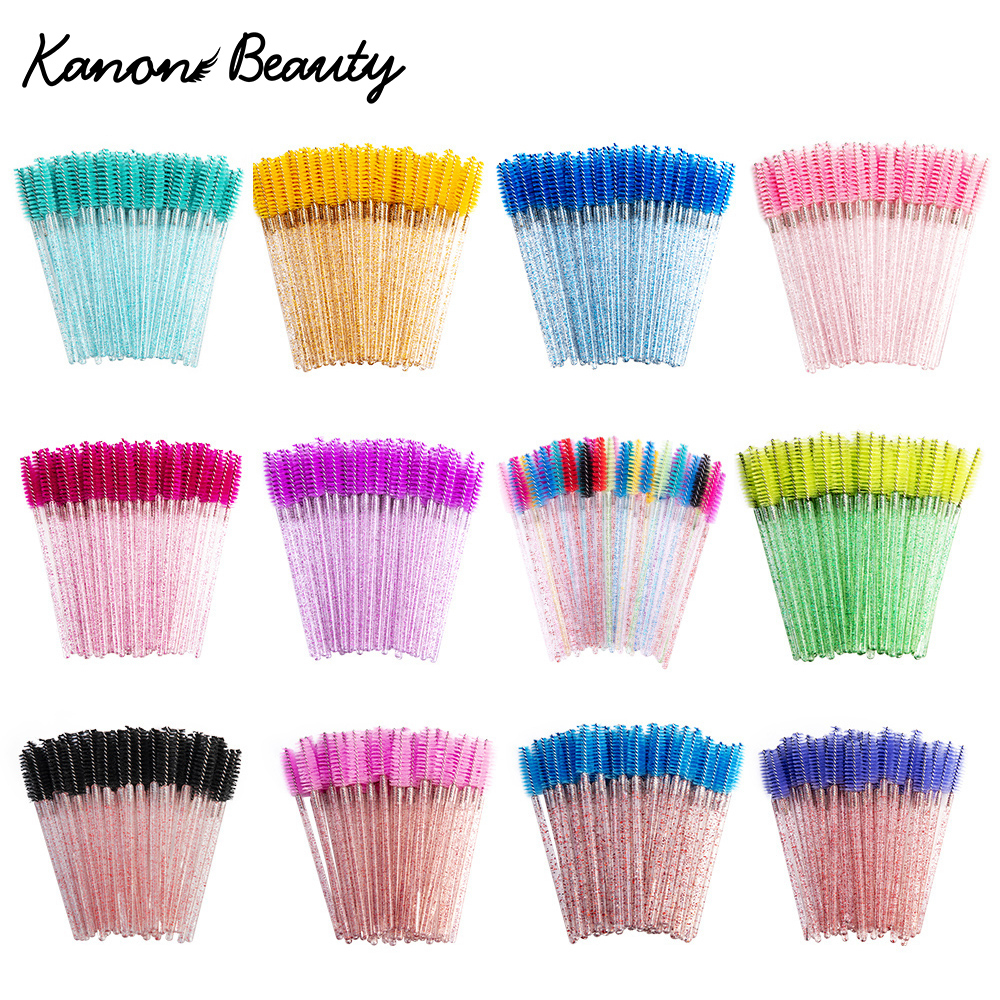 100/50 ชิ้นทิ้งขนตาแปรงเครื่องมือต่อขนตาคิ้วแปรงมาสคาร่า Wands Applicator Spoolers Eye Lash เครื่องสําอาง