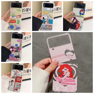 เคสโทรศัพท์มือถือ PC แข็ง แบบพับได้ ลายการ์ตูนสนูปปี้ สําหรับ Samsung Galaxy Z Flip 3 Z Flip 4