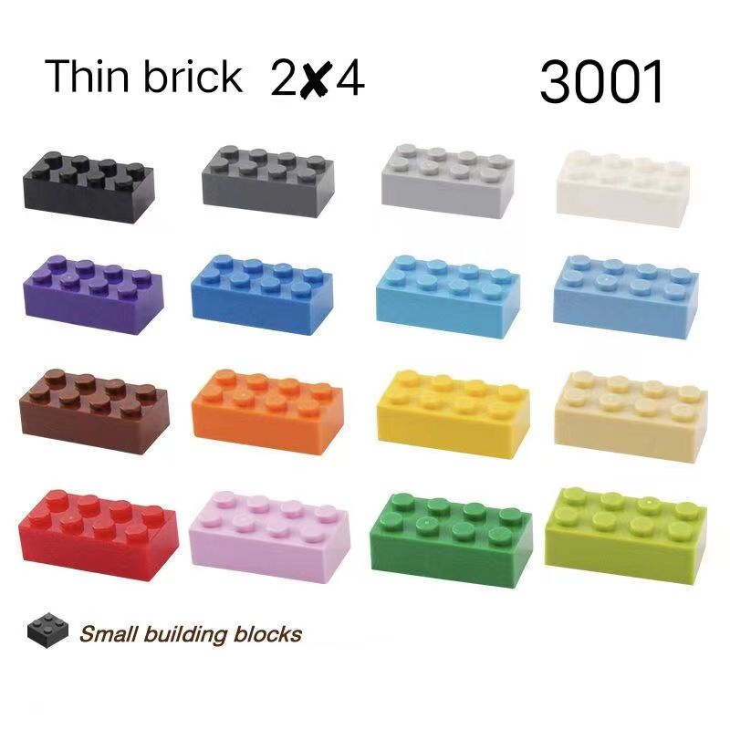 อนุภาคขนาดเล็กมอคชิ้นส่วนประกอบอิฐสูง2x4เข้ากันได้3001การศึกษาอาคารบล็อกของเล่น