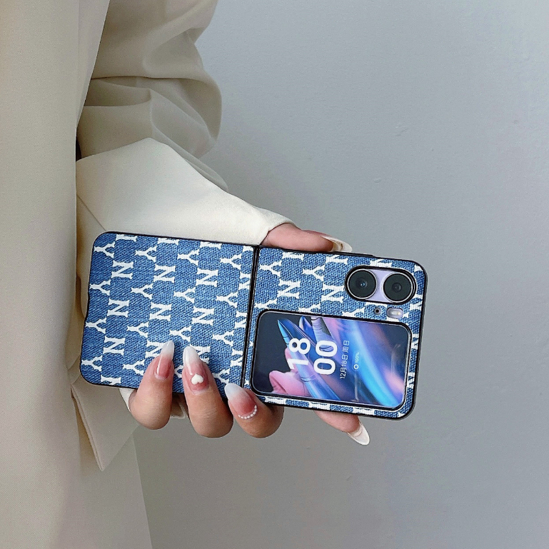 เคส Case for OPPO Find N2 N3 Flip ฝาพับ หนัง PU ฝาพับ ผ้ายีน นิ่ม TPU กันชน โทรศัพท์มือถือ เคสครอบคลุม Fold Case PU Leather Flip Cover Jean Denim Mobile Phone Cover Casing ซองมือถือ