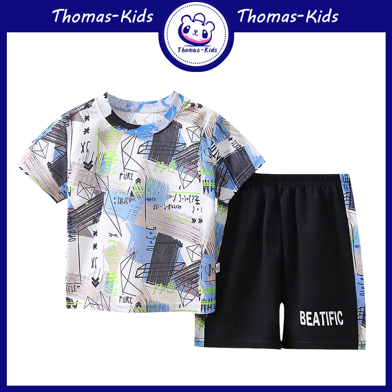 [THOMAS Kids] 3-12 ปี ชุดเสื้อยืดแขนสั้น ระบายอากาศ แห้งเร็ว สําหรับเด็กผู้ชาย ผู้หญิง อายุ