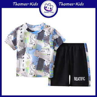 [THOMAS Kids]  3-12 ปี ชุดเสื้อยืดแขนสั้น ระบายอากาศ แห้งเร็ว สําหรับเด็กผู้ชาย ผู้หญิง อายุ