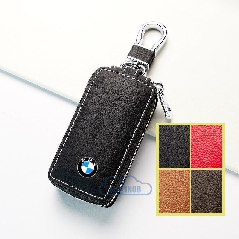 ฝาครอบกุญแจรถหนังสมาร์ทรีโมทคอนโทรลพวงกุญแจกระเป๋าซิปสําหรับ BMW MINI M Sport E3 E9 E10 E46 F30 E90 