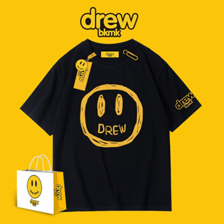 Drew Smiley เสื้อยืดลําลอง สําหรับผู้ชาย ผู้หญิง แขนสั้น ลาย High Street Fog Justin Biber