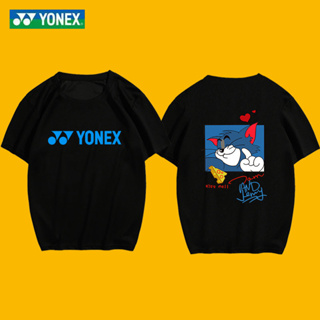 Yonex เสื้อกีฬาแบดมินตัน แขนสั้น ทรงหลวม ดูดซับเหงื่อ ระบายอากาศ ขนาดใหญ่ สําหรับผู้ชาย และผู้หญิง