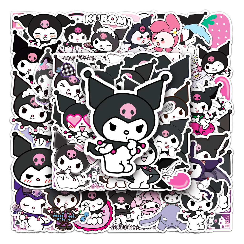 50 ชิ้นตลก Kuromi สติกเกอร์กันน้ํา DIY สําหรับโทรศัพท์แล็ปท็อปรถสติกเกอร์ Creative Home Decal