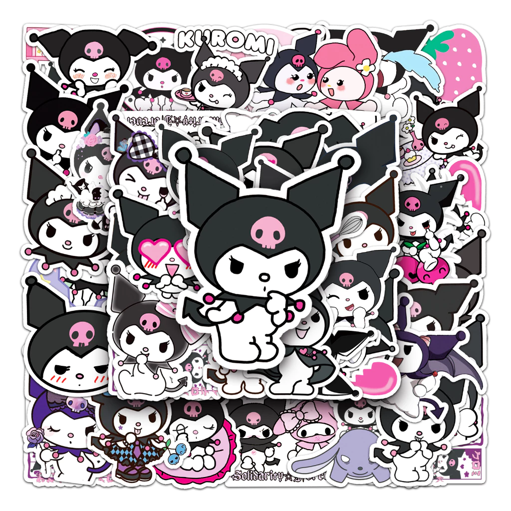 50 ชิ้นตลก Kuromi สติกเกอร์กันน้ํา DIY สําหรับโทรศัพท์แล็ปท็อปรถสติกเกอร์ Creative Home Decal