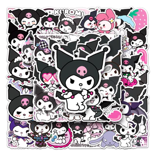 50 ชิ้นตลก Kuromi สติกเกอร์กันน้ํา DIY สําหรับโทรศัพท์แล็ปท็อปรถสติกเกอร์ Creative Home Decal