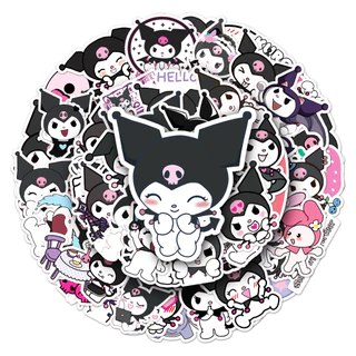 50 ชิ้นตลก Kuromi สติกเกอร์กันน้ํา DIY สําหรับโทรศัพท์แล็ปท็อปรถสติกเกอร์ Creative Home Decal