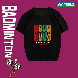 Yonex เสื้อแบดมินตัน แห้งเร็ว และระบายอากาศ แขนสั้น เสื้อวัฒนธรรม เสื้อด้านบน เสื้อยืด หลวม ระบายอากาศ ดูดซับเหงื่อ เสื้อยืด