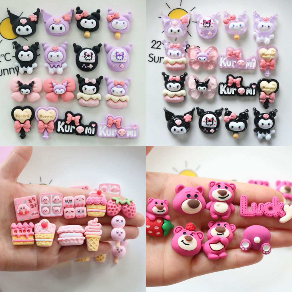 10 ชิ้น / เซต 【สุ่มคละ】การ์ตูนน่ารัก ด้านหลังแบน สําหรับสมุดทํามือ งานฝีมือ DIY วัสดุ