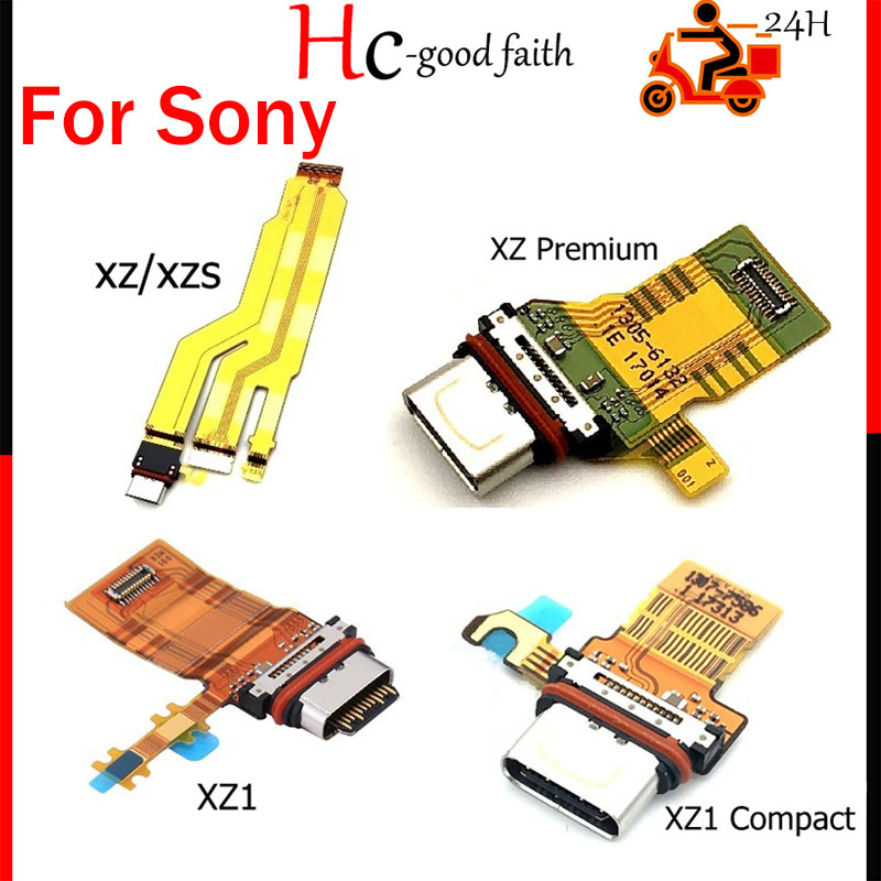 บอร์ดพอร์ตชาร์จ USB สําหรับ Sony Xperia XZ XZS XZ Premium XZ1 XZ1 Compact mini Charger Dock Socket Connector Module Flex Cable