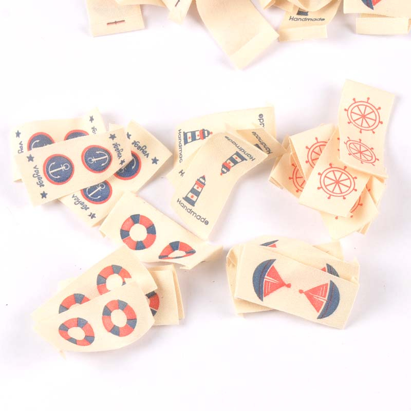 50pcs Mix Beige พิมพ์ป้ายทอสําหรับเสื้อผ้า Care Label อุปกรณ์เย็บผ้ารองเท้ากระเป๋าล้างทําความสะอาดได้แท็กเสื้อผ้า DIY อุปกรณ์เสริม CP2394
