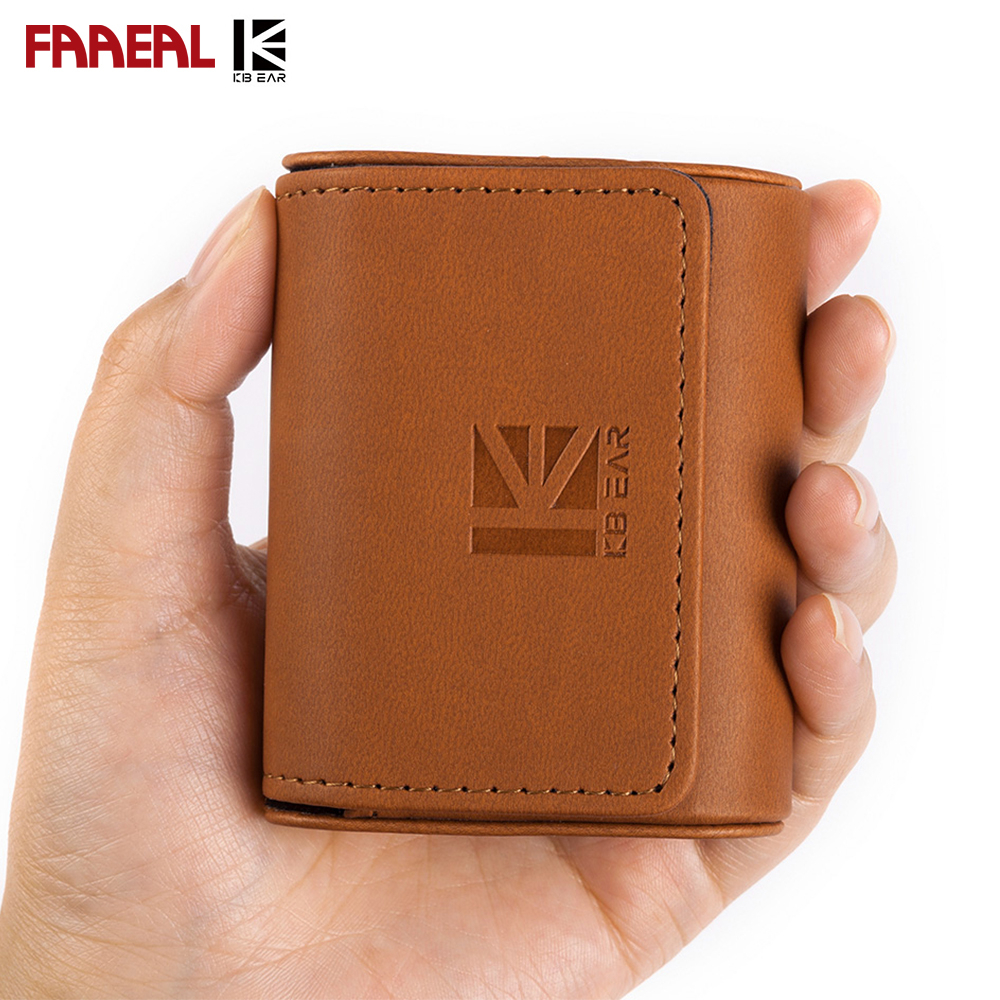 FAAEAL KBEAR หนังระดับไฮเอนด์หูฟังชุดหูฟังอุปกรณ์เสริมหูฟังกระเป๋าเก็บหูฟังโลโก้สําหรับ Kbear Aurora