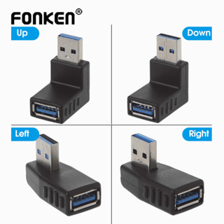 Fonken อะแดปเตอร์เชื่อมต่อ USB 3.0 A ตัวผู้ เป็นตัวเมีย 90 องศา ความเร็วสูง สําหรับแล็ปท็อป พีซี