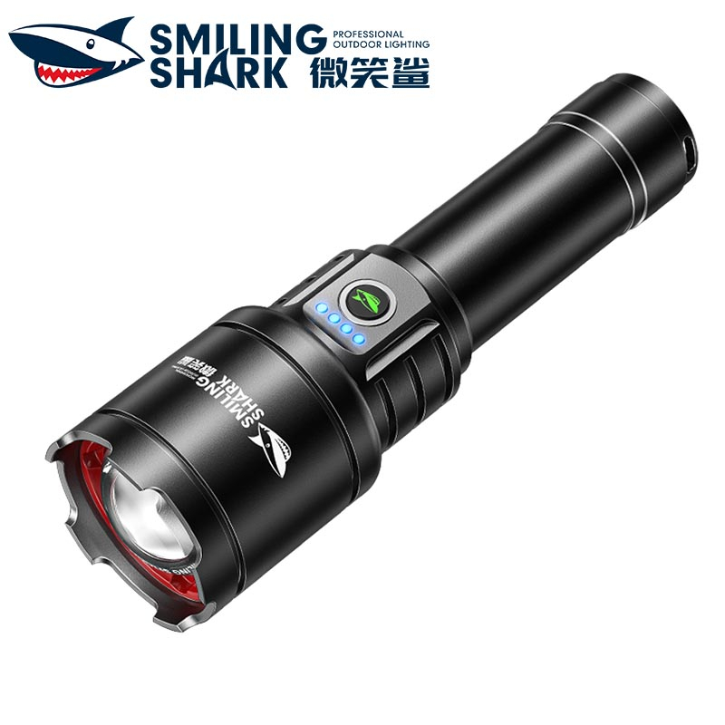 Smilingshark SD7004 ไฟฉาย led M77 8400lumens Zoomable Type-C กันน้ำแบบชาร์จไฟได้สำหรับการเดินป่าตั้ง