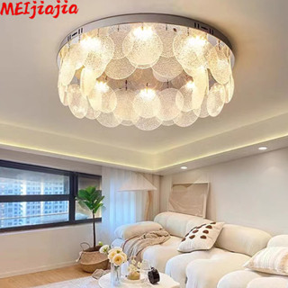 Meijiajia โคมไฟเพดาน คริสตัล โครเมี่ยม โมเดิร์น มินิมอล LED โคมไฟห้องนอน ใหม่