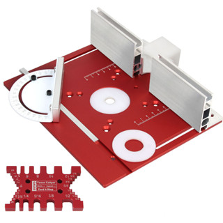 Multifunctional Aluminium Router Table Insert Plate W/ Miter Gauge WorkBenches Wood Router Trimmer Models Engraving Machine