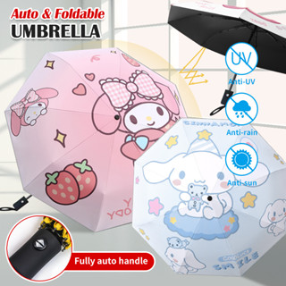 SANRIO ร่มกันแดด ป้องกันรังสียูวี ป้องกันลม แบบพับได้ สําหรับเดินทาง