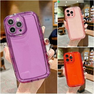 เคส iPhone 14 13 12 11 Pro Max X XR XS Max 8 7 Plus iPhone14 14PROMAX iPhone13 13PROMAX iPhone12 12PROMAX iPhone11 11PROMAX iPhoneX iPhoneXR iPhoneXS XS Max iPhone8 8Plus iPhone7 7plus Purple Red Pink Transparent Shock Resistant Soap Soft Case