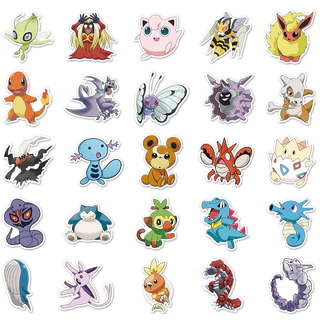 50 ชิ้นตลก Pokemon สติกเกอร์กันน้ํา DIY สําหรับโทรศัพท์แล็ปท็อปรถสติกเกอร์ Creative Home Decal