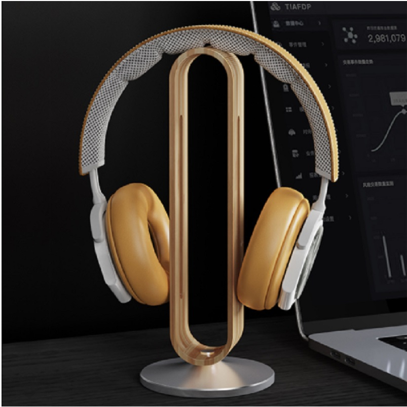 ใหม่ ที่คาดศีรษะ หูฟัง ชุดหูฟัง ไม้ไผ่ ขาตั้งไม้ สําหรับ B&O PC เกมมิ่ง หูฟัง ที่วางหูฟัง