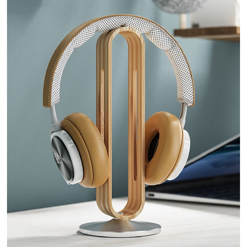 ใหม่ ที่คาดศีรษะ หูฟัง ชุดหูฟัง ไม้ไผ่ ขาตั้งไม้ สําหรับ B&O PC เกมมิ่ง หูฟัง ที่วางหูฟัง