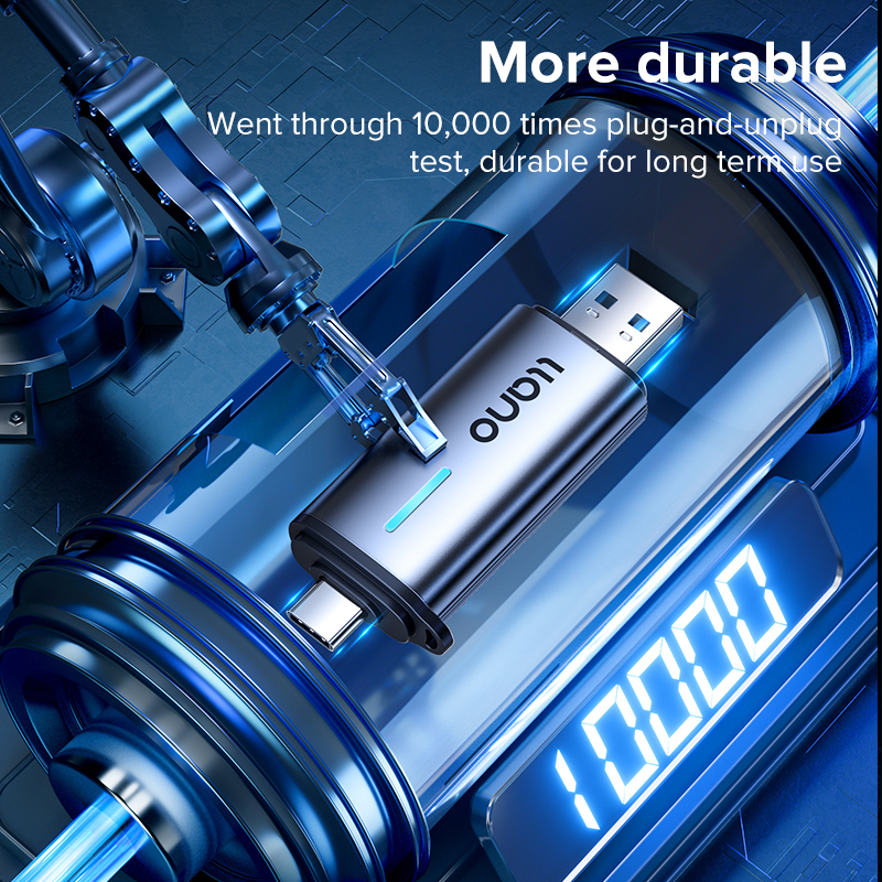 Llano เครื่องอ่านการ์ด USB 2 in1 OTG Type-C TF SD 2T