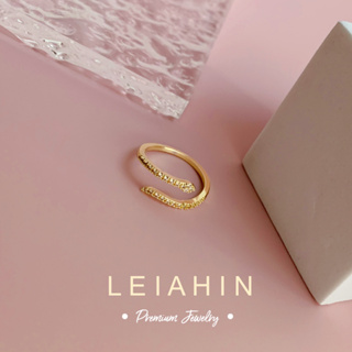 LEIAHIN แหวนชุบทอง 18k รูปงู ประดับเพทาย ปรับได้ ของขวัญวันเกิด สําหรับผู้หญิง