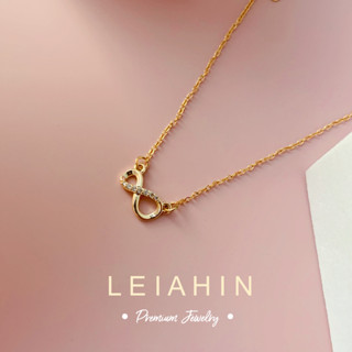 LEIAHIN สร้อยคอ ชุบทอง 18k จี้สัญลักษณ์อินฟินิตี้ 18k แฮนด์เมด เครื่องประดับ สําหรับผู้หญิง