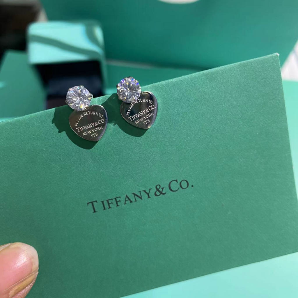 ใหม่ กระดุมแฟชั่น รูปโลโก้ตัวอักษร Ti&CO ประดับเพชร รูปหัวใจ 2023