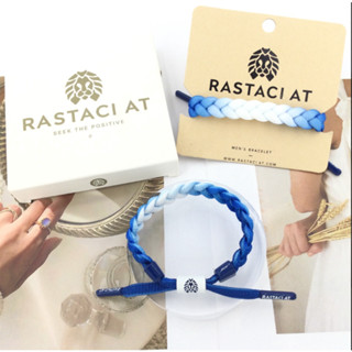 Rastaclat สร้อยข้อมือ ไล่โทนสีฟ้า สีขาว หัวเข็มขัดห้าตัว พร้อมกล่อง สร้อยข้อมือผู้ชาย ผู้หญิง เชือกผูกรองเท้า สร้อยข้อมือ เหมาะสําหรับทุกวัย