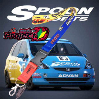 ชุดเชือกคล้องคอ JDM SPOON พร้อมพวงกุญแจ อุปกรณ์เสริม สําหรับรถยนต์ รถจักรยานยนต์