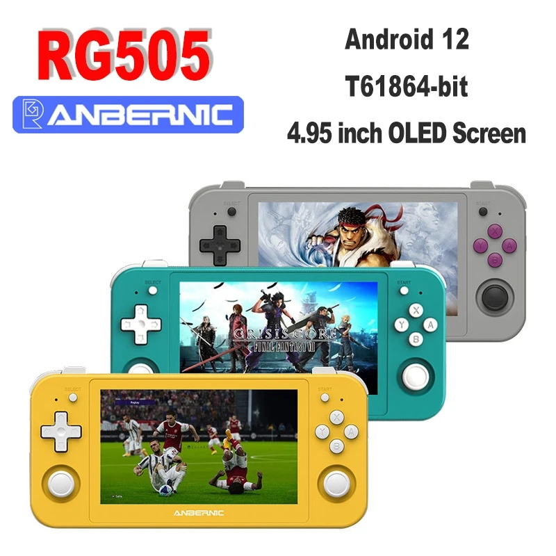 Anbernic RG505 ใหม่ เครื่องเล่นเกมมือถือ Android 12 ระบบ Unisoc Tiger T618 4.95-INCH OLED พร้อม Hall Joyctick OTA Update