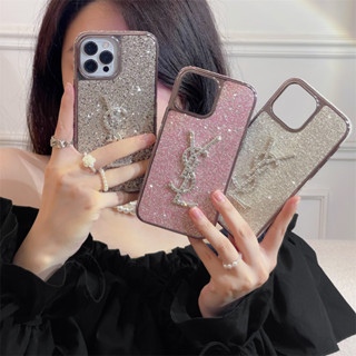 เคสโทรศัพท์มือถือ ขอบนิ่ม ประดับกลิตเตอร์ หรูหรา สําหรับ iPhone 14 13 12 11 Pro Max