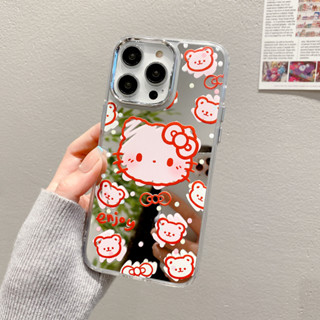 เคสโทรศัพท์มือถือ TPU ลายหมี เคลือบสองด้าน สําหรับ iPhone 14 Pro Max 13 12 Pro Max 12 Pro 12